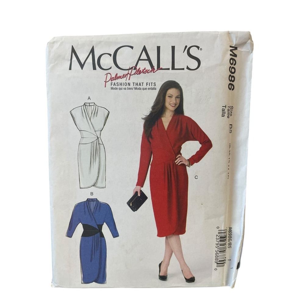 McCALL'S M6986 Misses' Wrap Dress Pattern Size 8-16 Modern Style